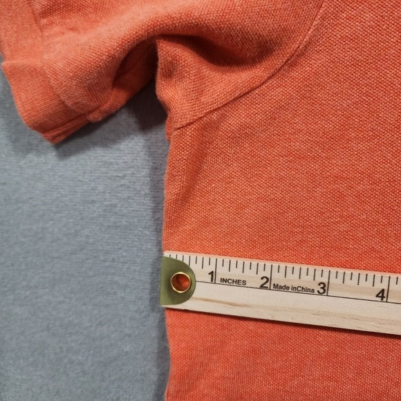 Ralph Lauren Polo Shirt Mens 2XL Orang Solid 100% Cotton Blue Pony Vintage - Picture 10 of 16